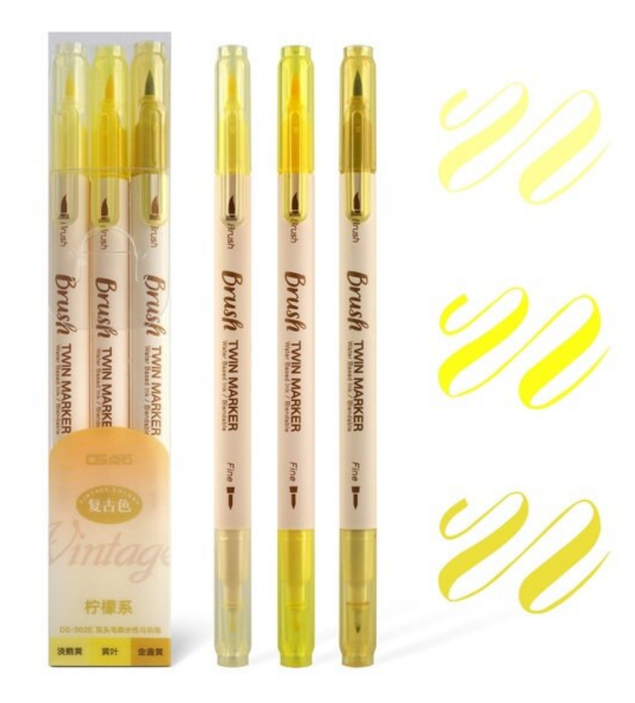 Lettering pen set of 3 pens - Choose your colour set - Planner, journal, scrapbook essentials - Brush lettering colour set