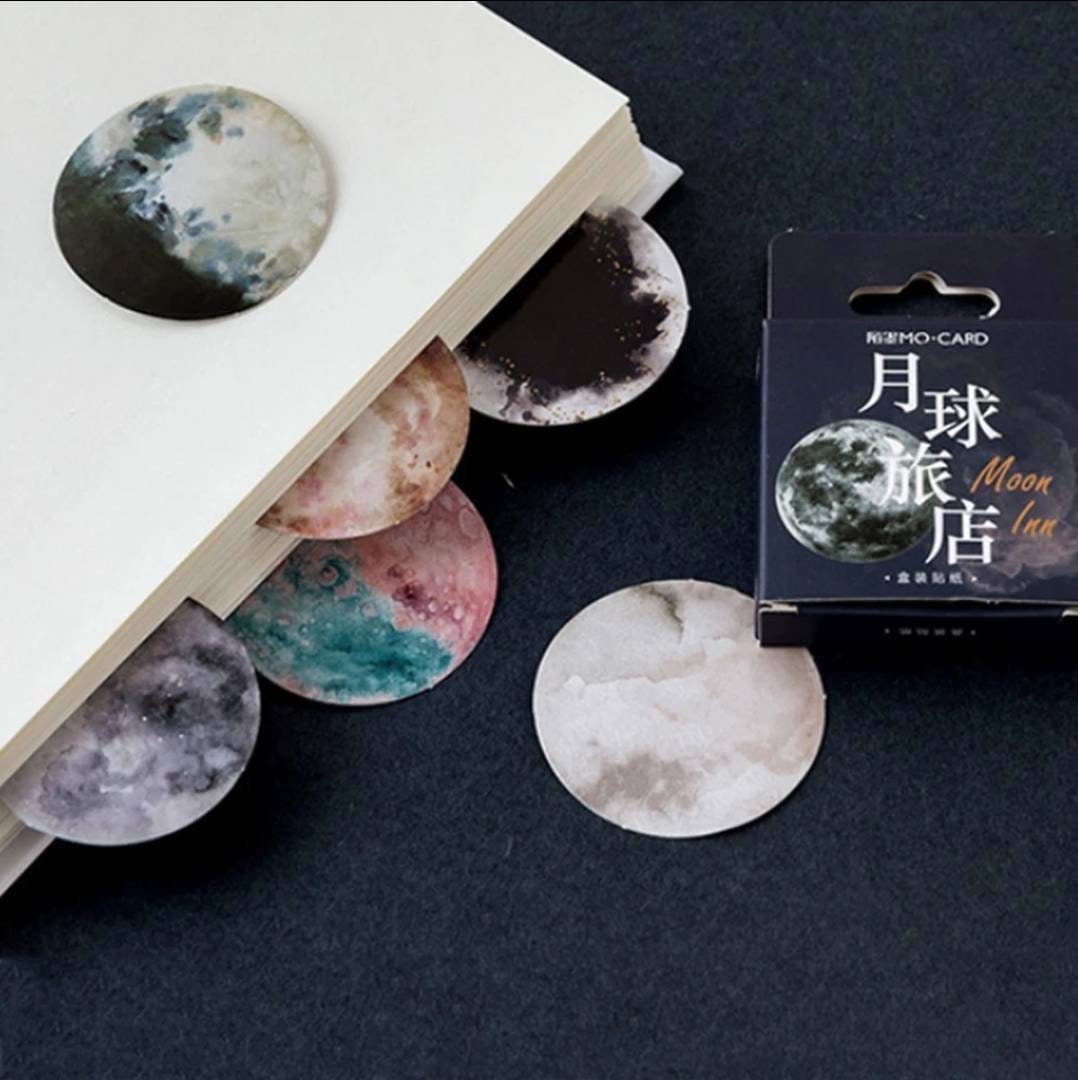 Moon Stickers Pack , Eclipse , colourful moon Stickers for planner, journal, scrapbook