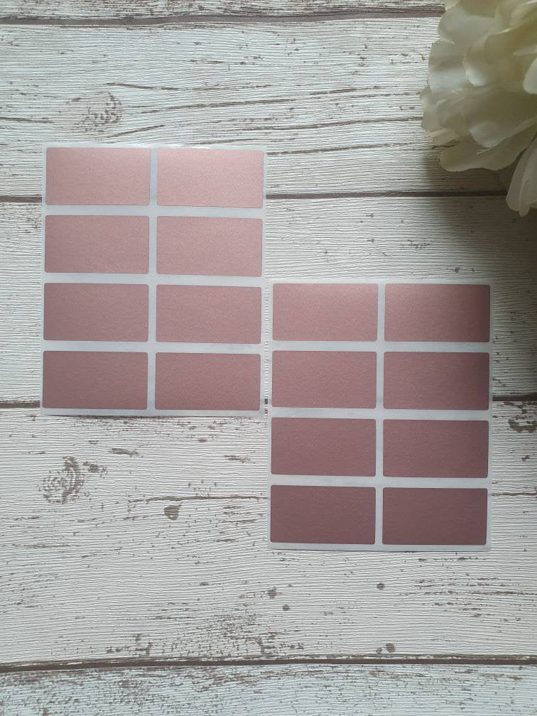 Rose Gold rectangle Scratch Off Stickers , Scratch to Reveal stickers, 42 x 23 mm