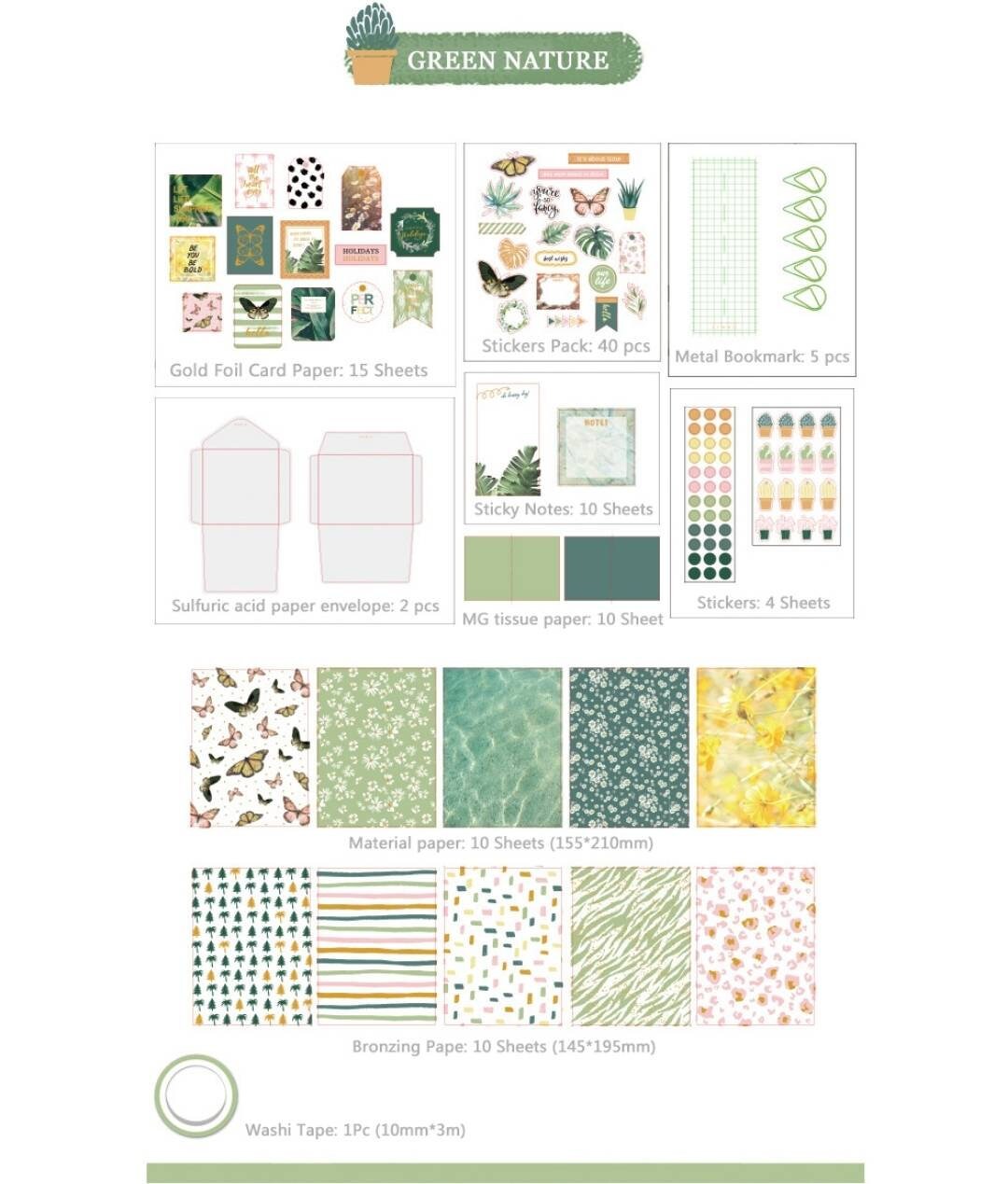 Starter kit journal - Scrapbook bundle, Junk journal kit, Aesthetic colours stickers, papers and more - 100+ items