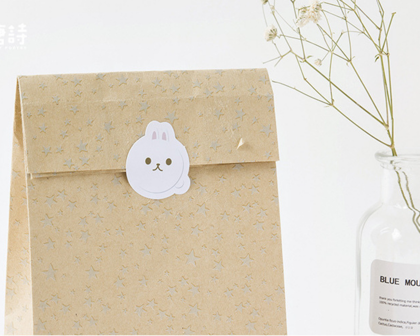 Kawaii animal stickers set