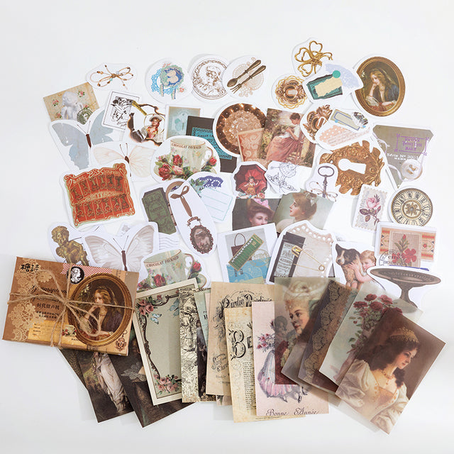 Journal paper and stickers set - Scrapbook set