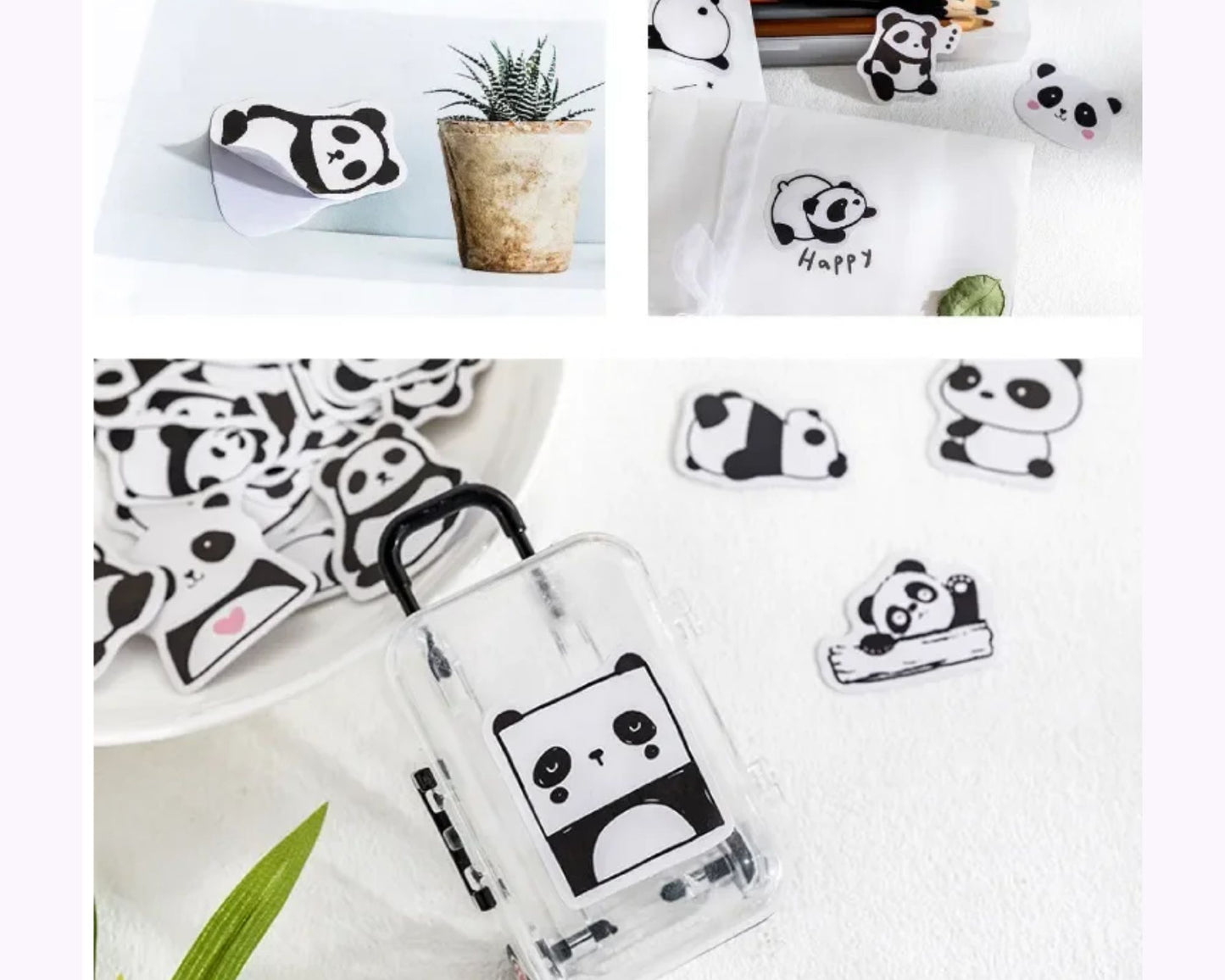 Cute panda sticker set  - 45 pcs