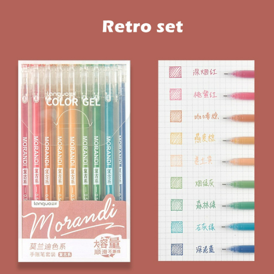 Colour gel pen set - Choose your colour set - Planner, journal, scrapbook essentials - morandi colour pen set