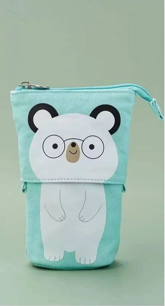 Pop up pencil case, sliding, retractable pencil case - cat and bear designs