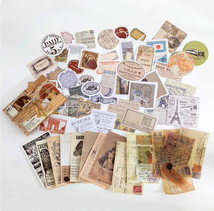 Journal paper and stickers set - Scrapbook set