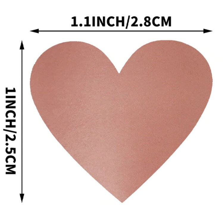 Scratch off Heart sticker / Scratch to reveal sticker - Rose gold