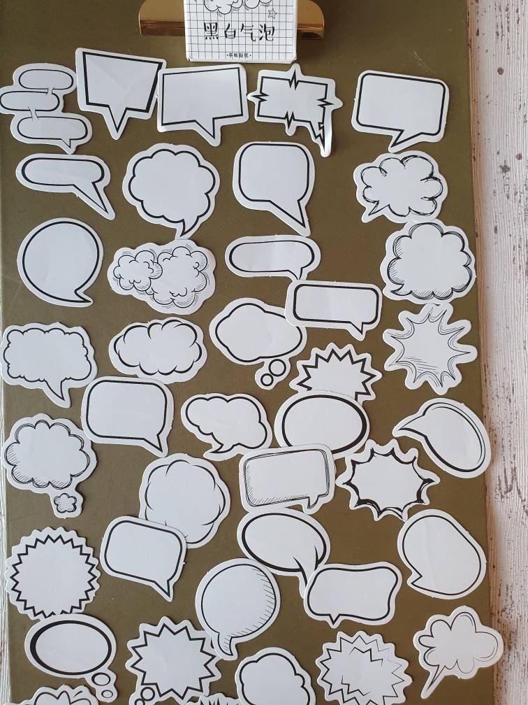 Speech bubble stickers set