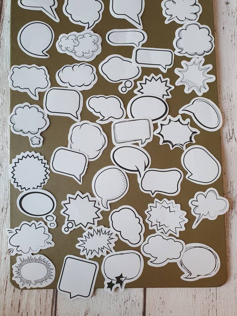 Speech bubble stickers set