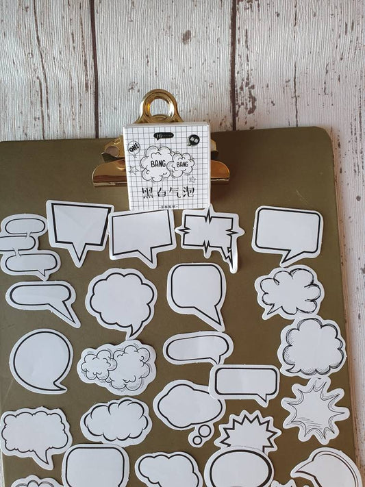 Speech bubble stickers set