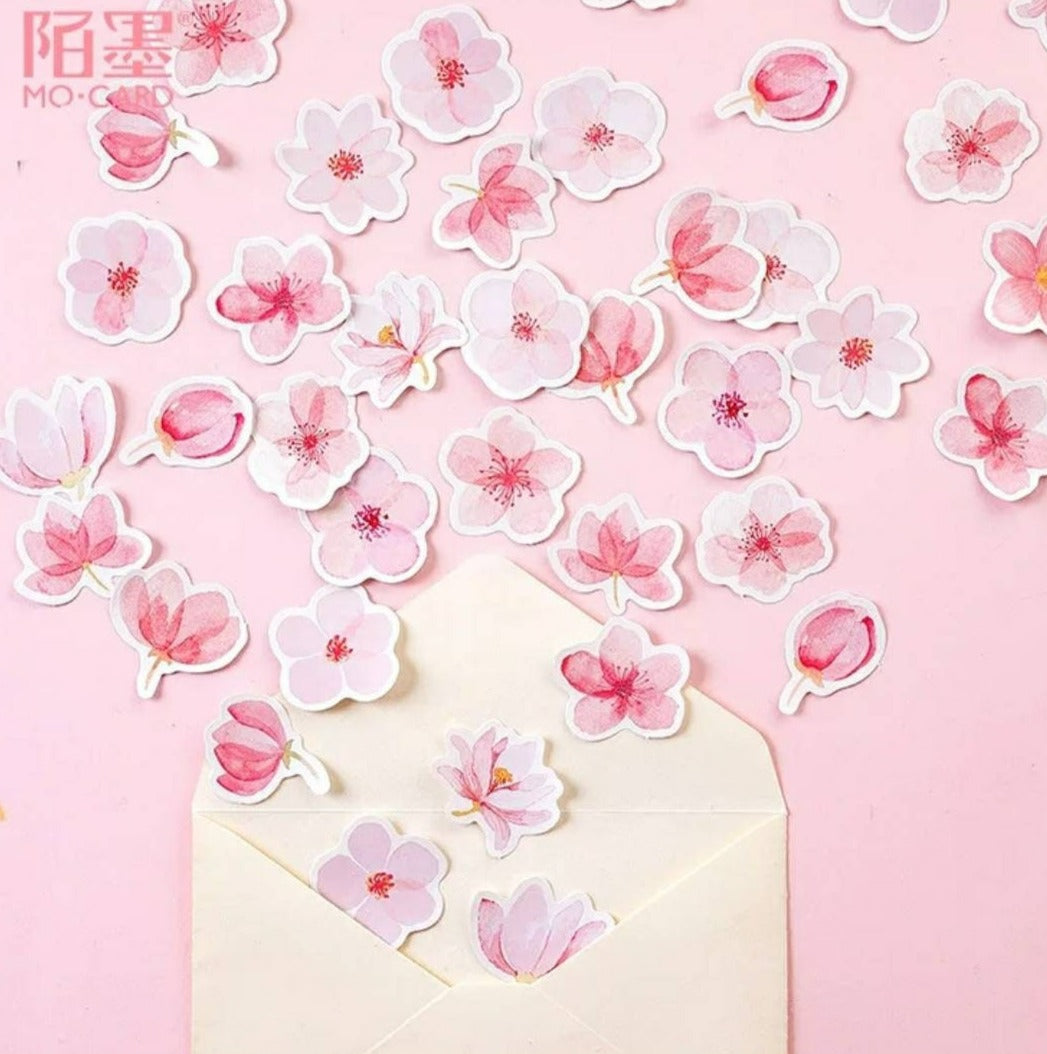 Cherry Blossom Flowers Sticker set, Sakura flowers - 45pcs