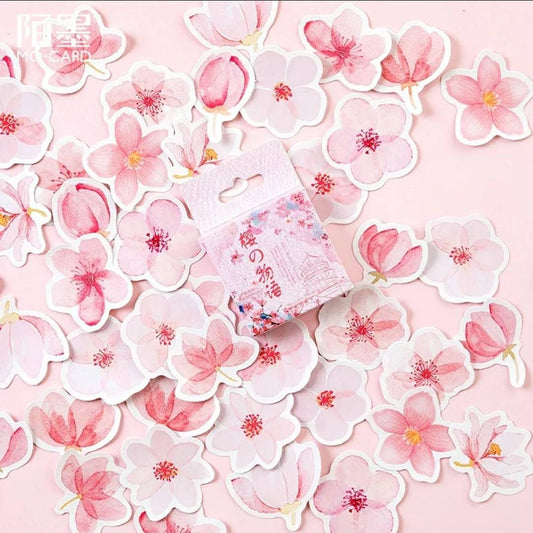 Cherry Blossom Flowers Sticker set, Sakura flowers - 45pcs