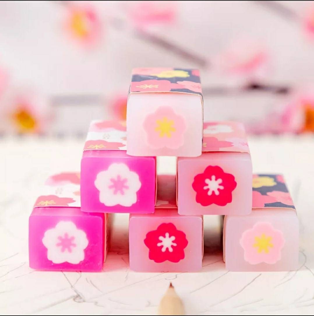 Sakura erasers - set of 2 - Cherry blossom eraser, school, office, planner, journal supply