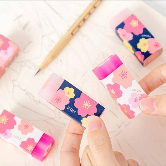 Sakura erasers - set of 2 - Cherry blossom eraser, school, office, planner, journal supply