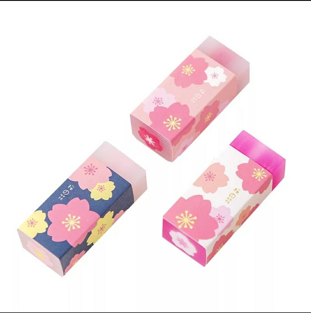 Sakura erasers - set of 2 - Cherry blossom eraser, school, office, planner, journal supply