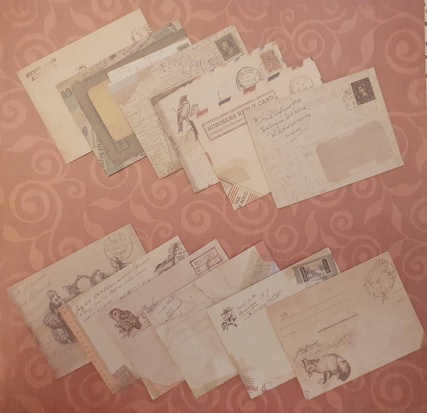 12 Small Vintage envelopes