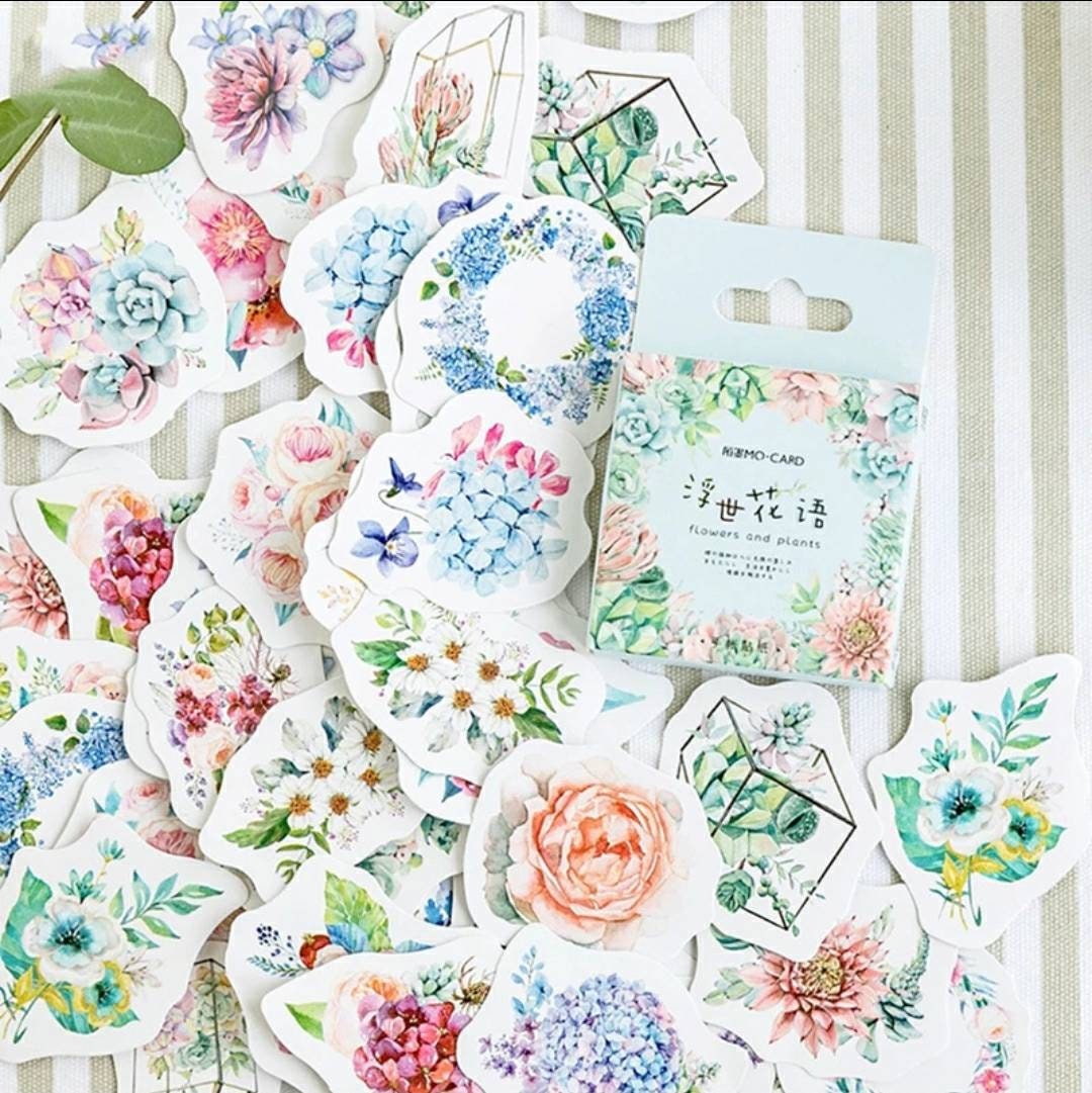 Flower and Plants sticker set -46 pcs