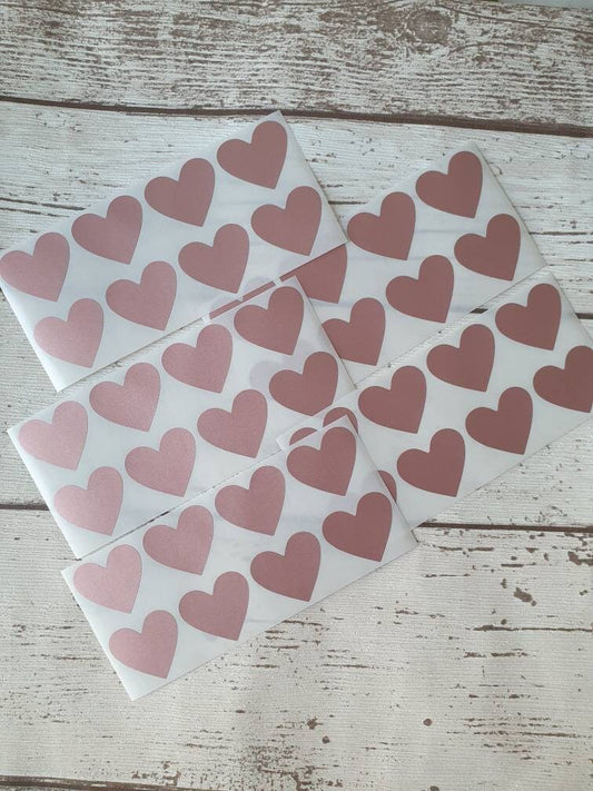 Scratch off Heart sticker / Scratch to reveal sticker - Rose gold
