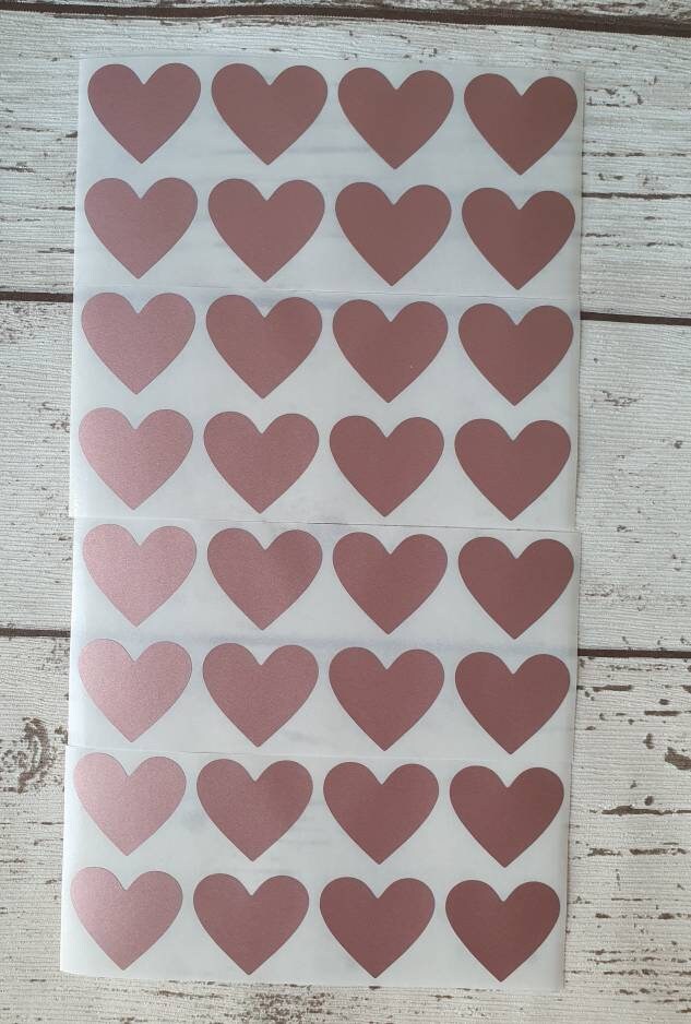 Scratch off Heart sticker / Scratch to reveal sticker - Rose gold