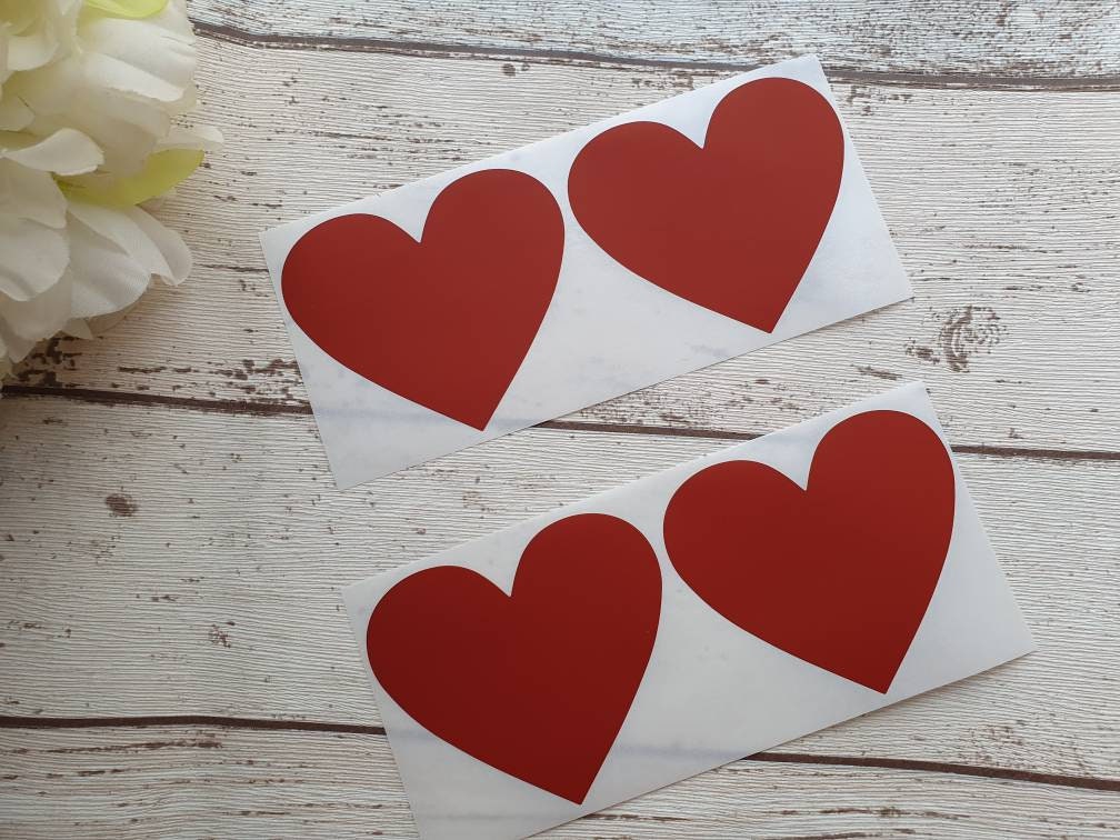 Big Red Heart Scratch off sticker - 80mm x 70mm - Scratch to reveal sticker