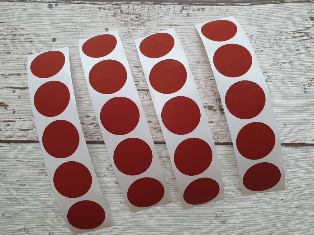 Red Scratch Off Stickers - 2.5 cm - Scratch to Reveal stickers - 1 inch