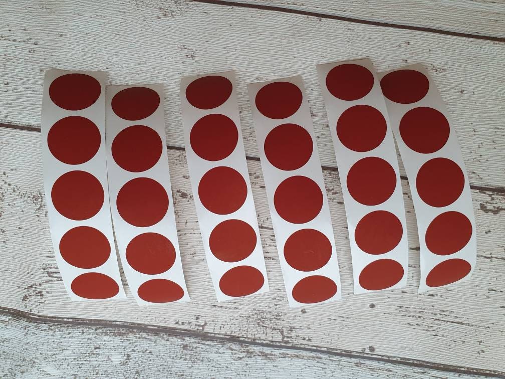 Red Scratch Off Stickers - 2.5 cm - Scratch to Reveal stickers - 1 inch