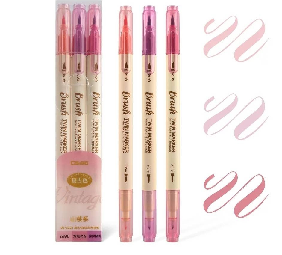 Lettering pen set of 3 pens - Choose your colour set - Planner, journal, scrapbook essentials - Brush lettering colour set