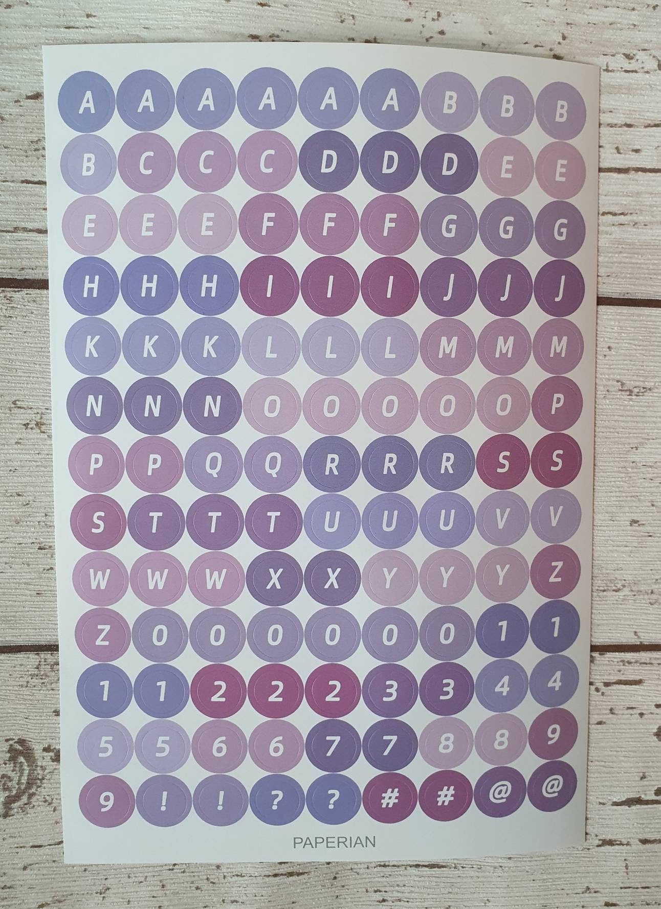 Colourful Circle Letters and Numbers Dot Stickers