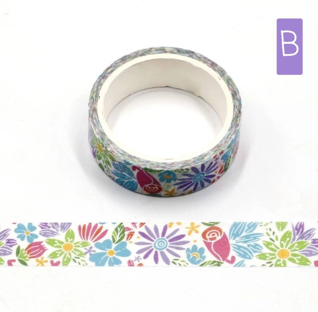 Floral Washi tape - choose your design - planner, journal, diary, scrapbook essential