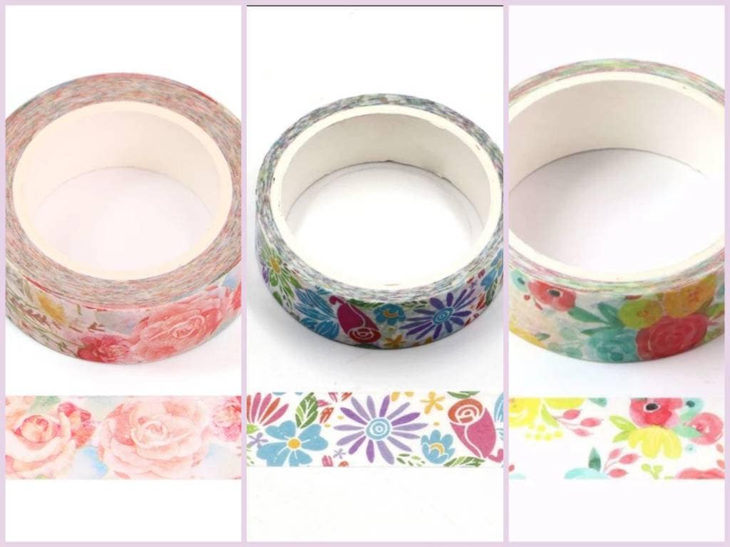 Floral Washi tape - choose your design - planner, journal, diary, scrapbook essential
