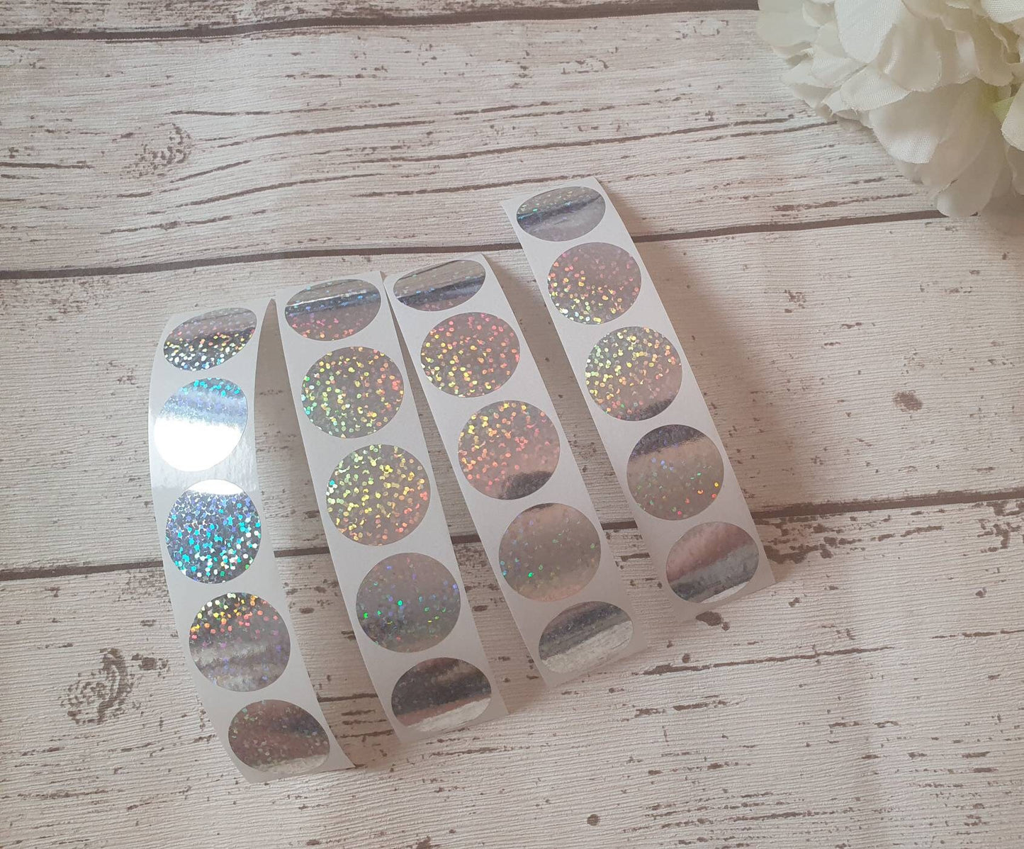 Holographic Dot rounded Scratch Off Stickers , 2.5cm, Scratch to Reveal stickers 1 inch