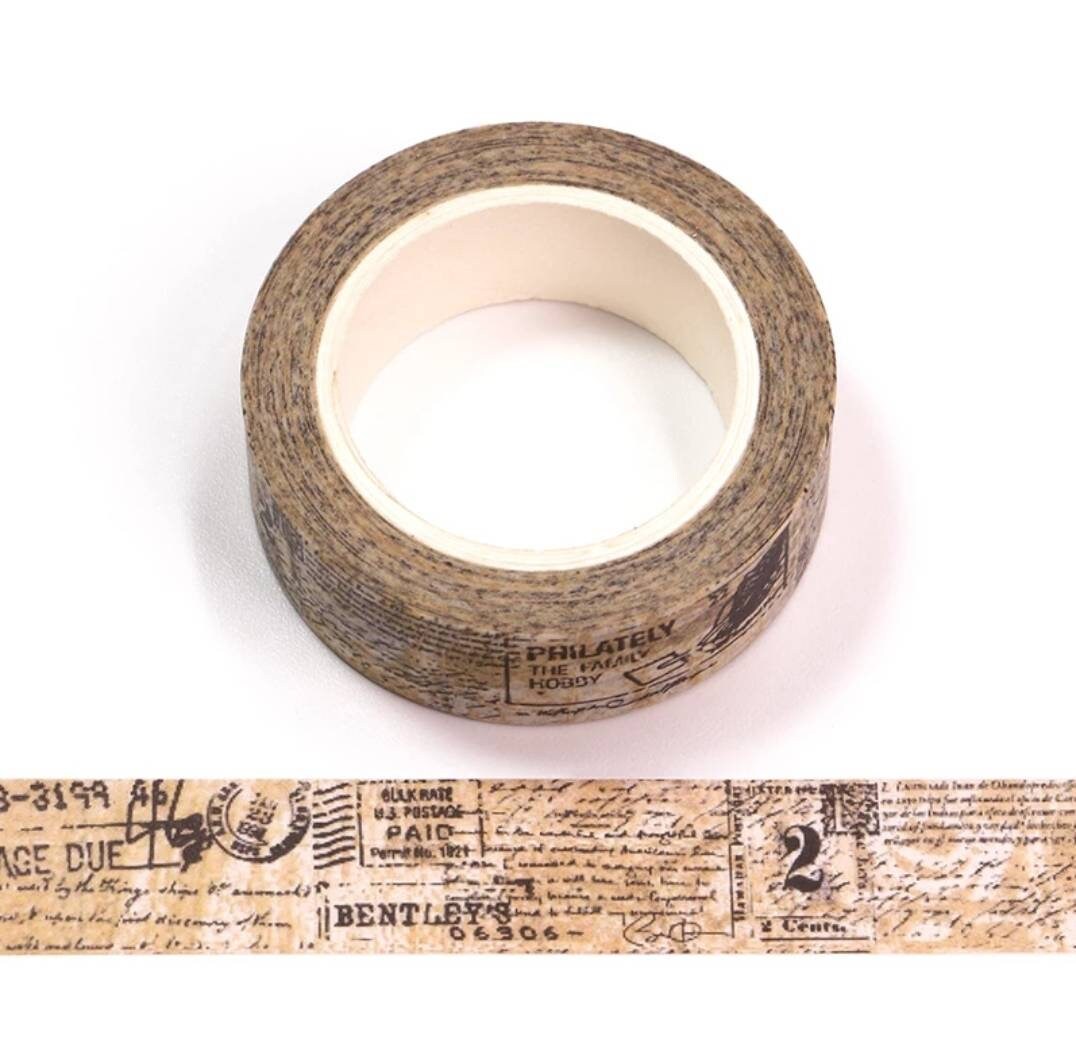 Vintage Postmark stamp washi tape 5mm x 10 m