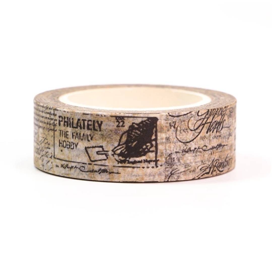 Vintage Postmark stamp washi tape 5mm x 10 m