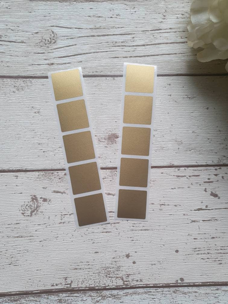 Gold Scratch Off Stickers ,2.5 cm square Scratch to Reveal stickers - Thank you cards, Gift tag, Scratch cards