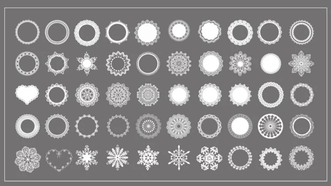 White transparent sticker set- lace stickers - choose your design: doily , frame, space - Stickers for journal, planner, scrapbook