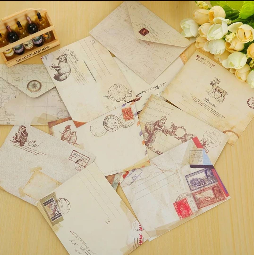 12 Small Vintage envelopes