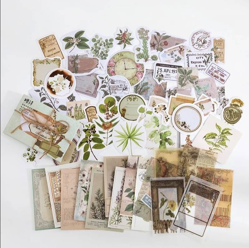 Journal paper and stickers set - Scrapbook set