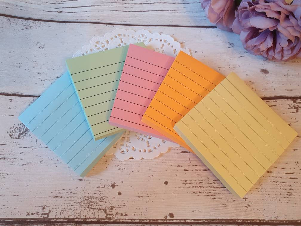 Colourful sticky notes - 80 sheets - choose your colour - stationery supplies, desk organiser