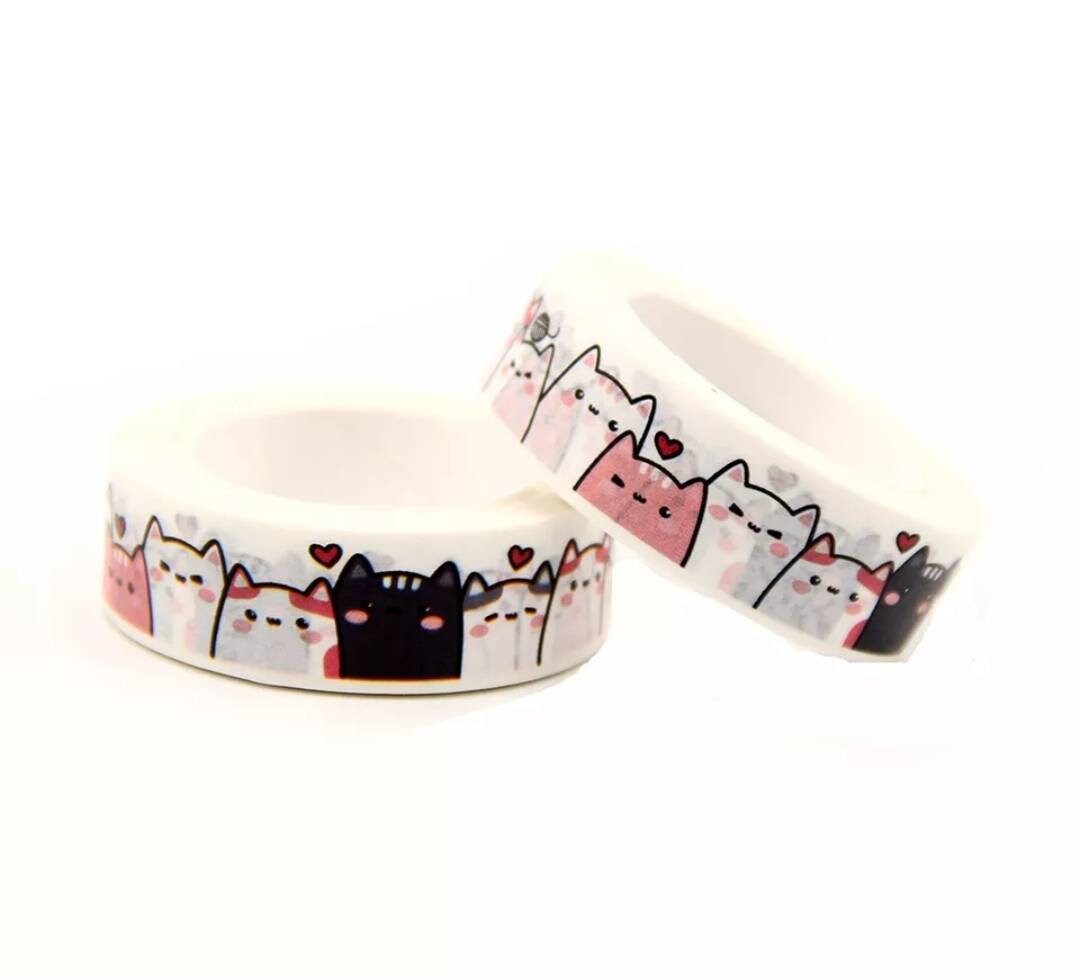 Cute Cats Washi Tape, 15mm x 5m