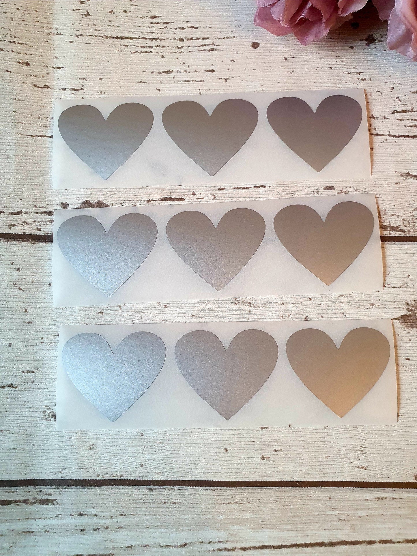 Silver Scratch off Heart sticker - 30mm x 35mm - Scratch to reveal sticker