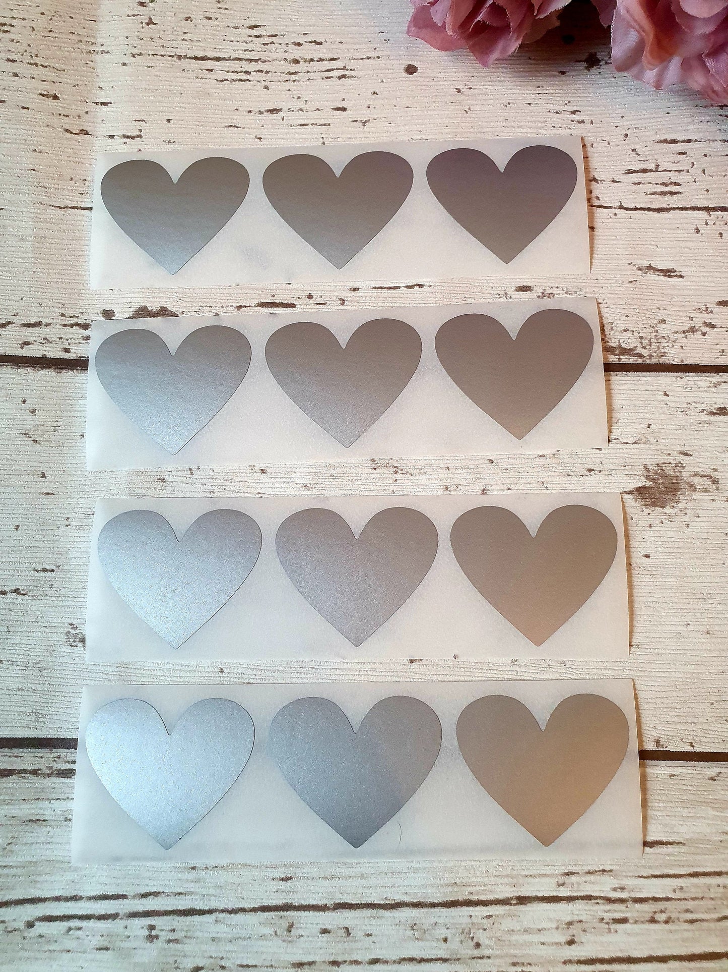 Silver Scratch off Heart sticker - 30mm x 35mm - Scratch to reveal sticker