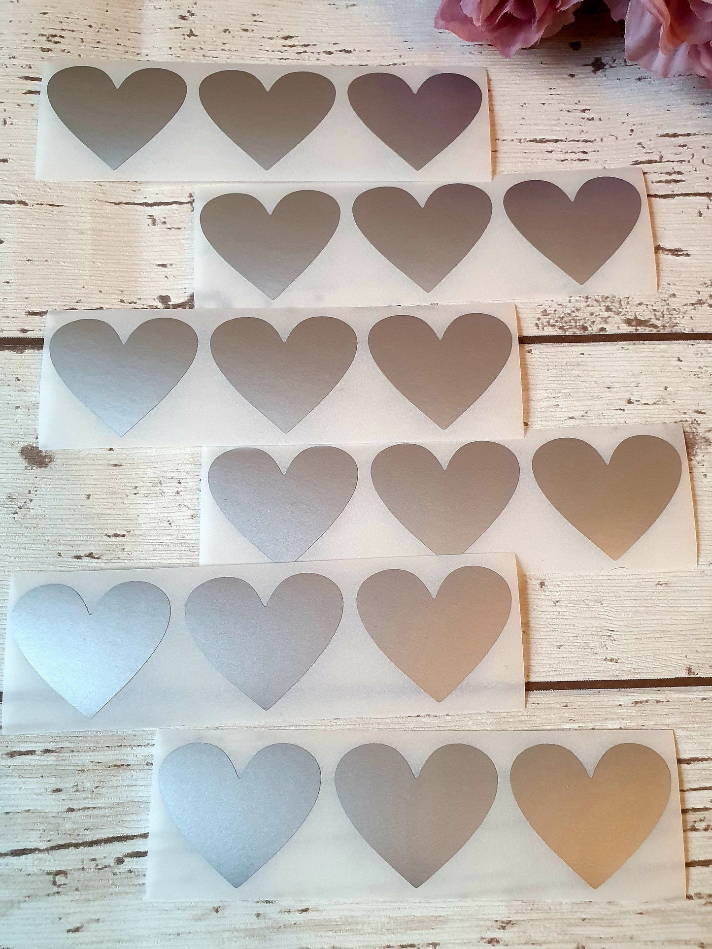 Silver Scratch off Heart sticker - 30mm x 35mm - Scratch to reveal sticker