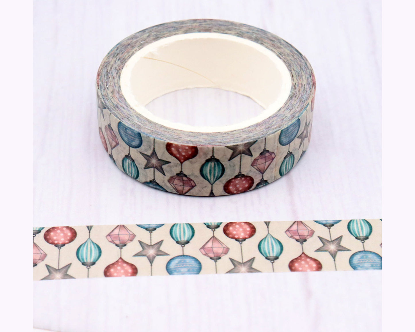 Festive Holiday washi tape - 15mm x 10 m
