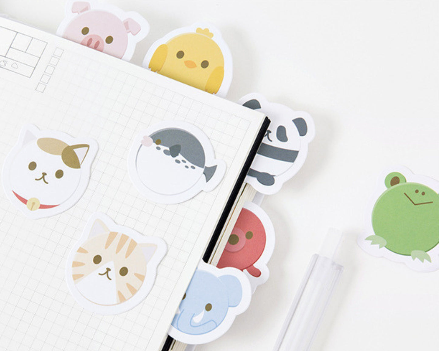 Kawaii animal stickers set
