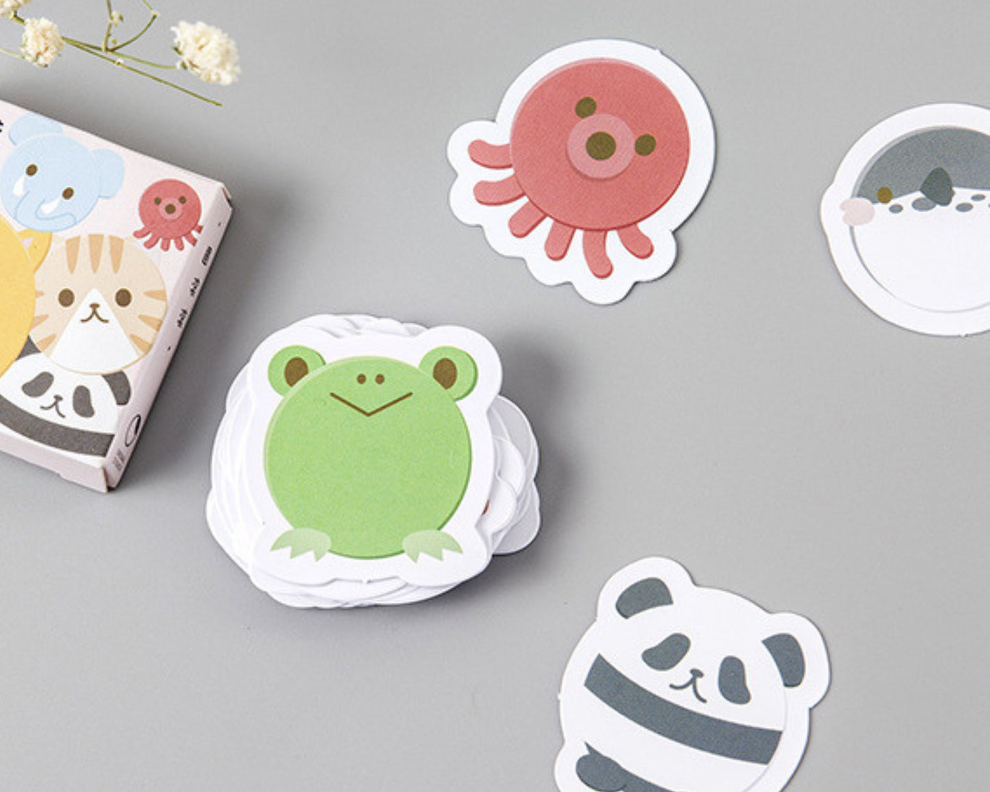 Kawaii animal stickers set