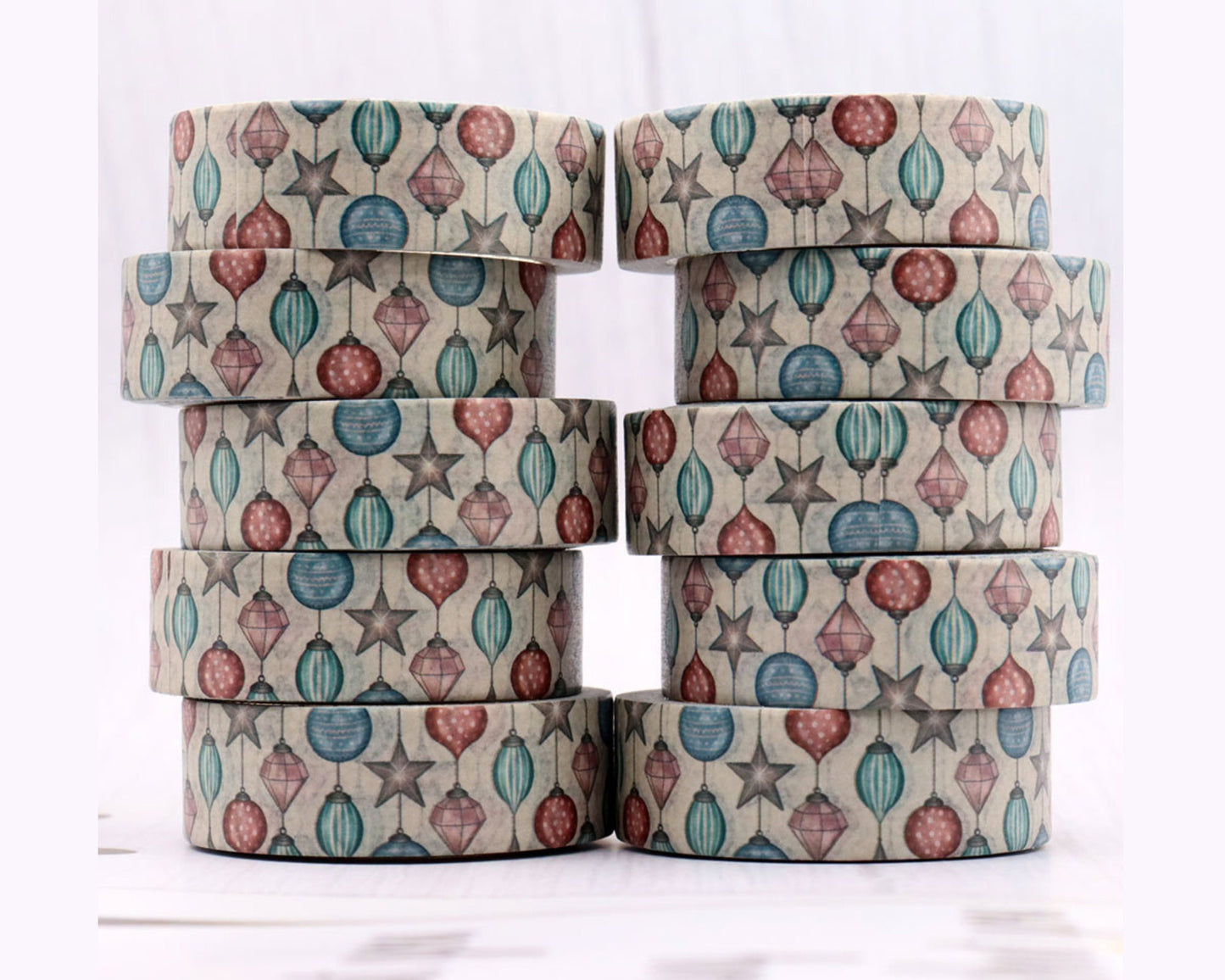 Festive Holiday washi tape - 15mm x 10 m