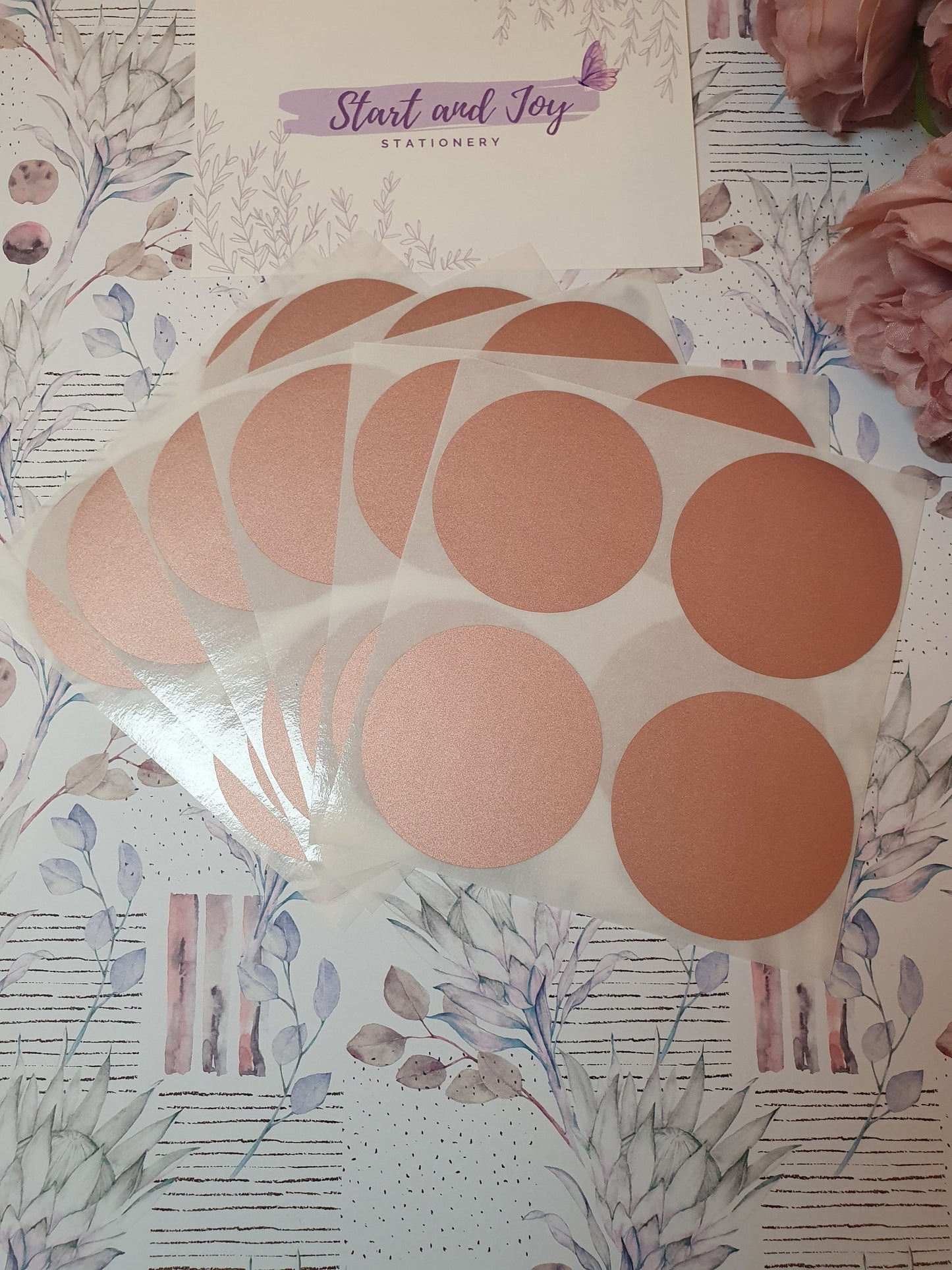 Rose Gold Scratch Off Stickers - 4.5cm - Scratch to Reveal stickers