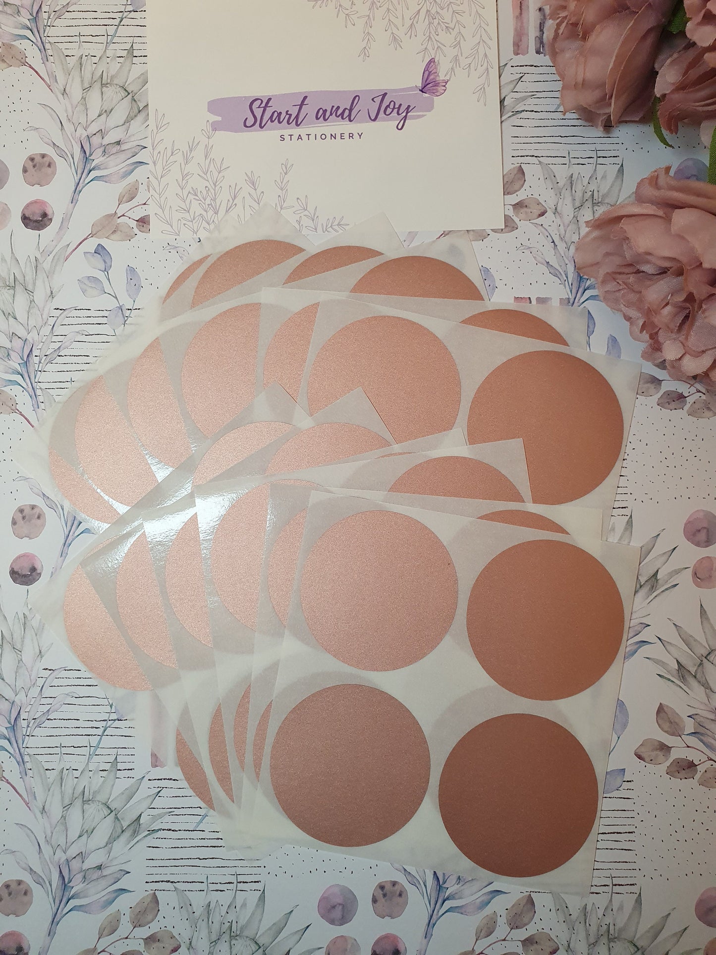 Rose Gold Scratch Off Stickers - 4.5cm - Scratch to Reveal stickers