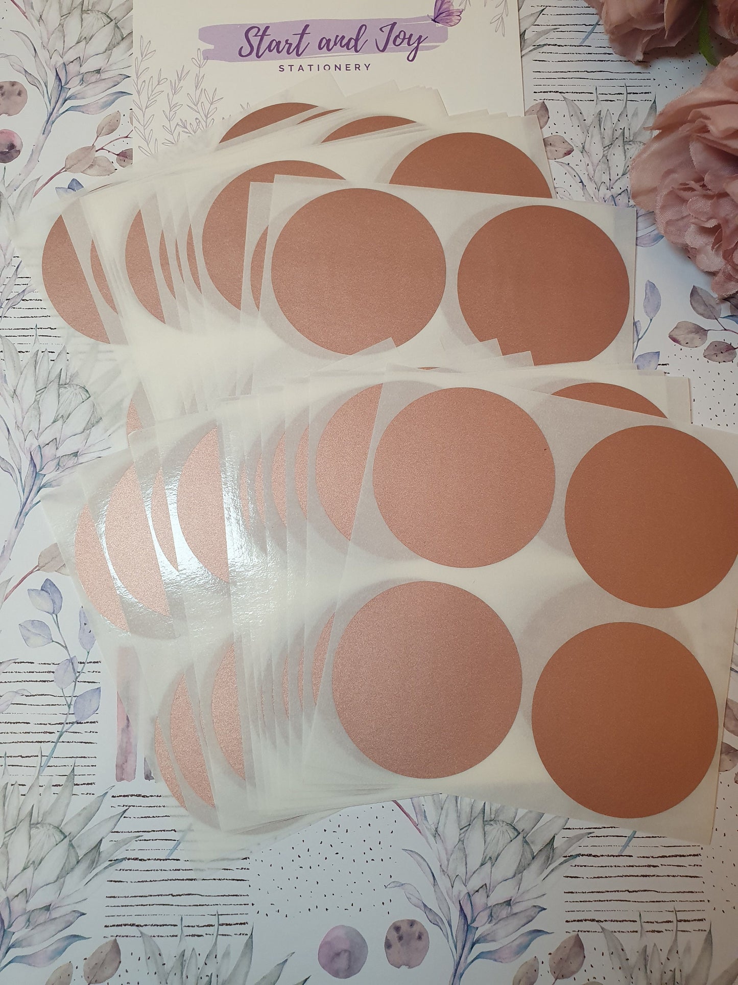 Rose Gold Scratch Off Stickers - 4.5cm - Scratch to Reveal stickers