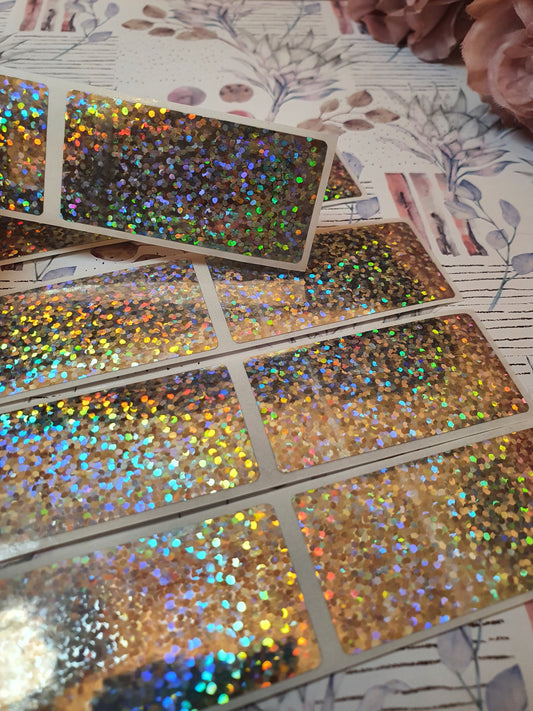 Holographic rectangle Scratch Off Stickers , 5 x 2.5 cm Scratch to Reveal stickers